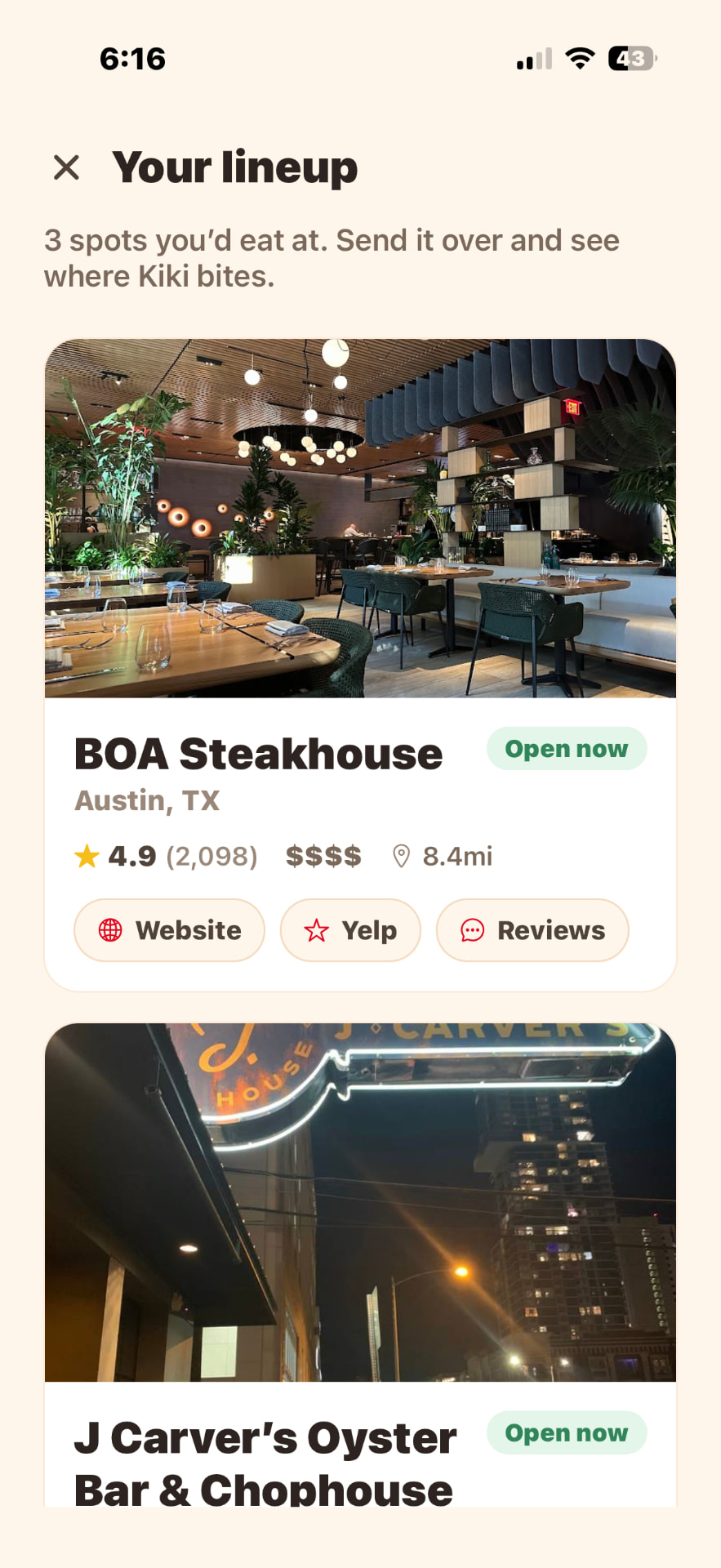 Steve's Steakhouse interior