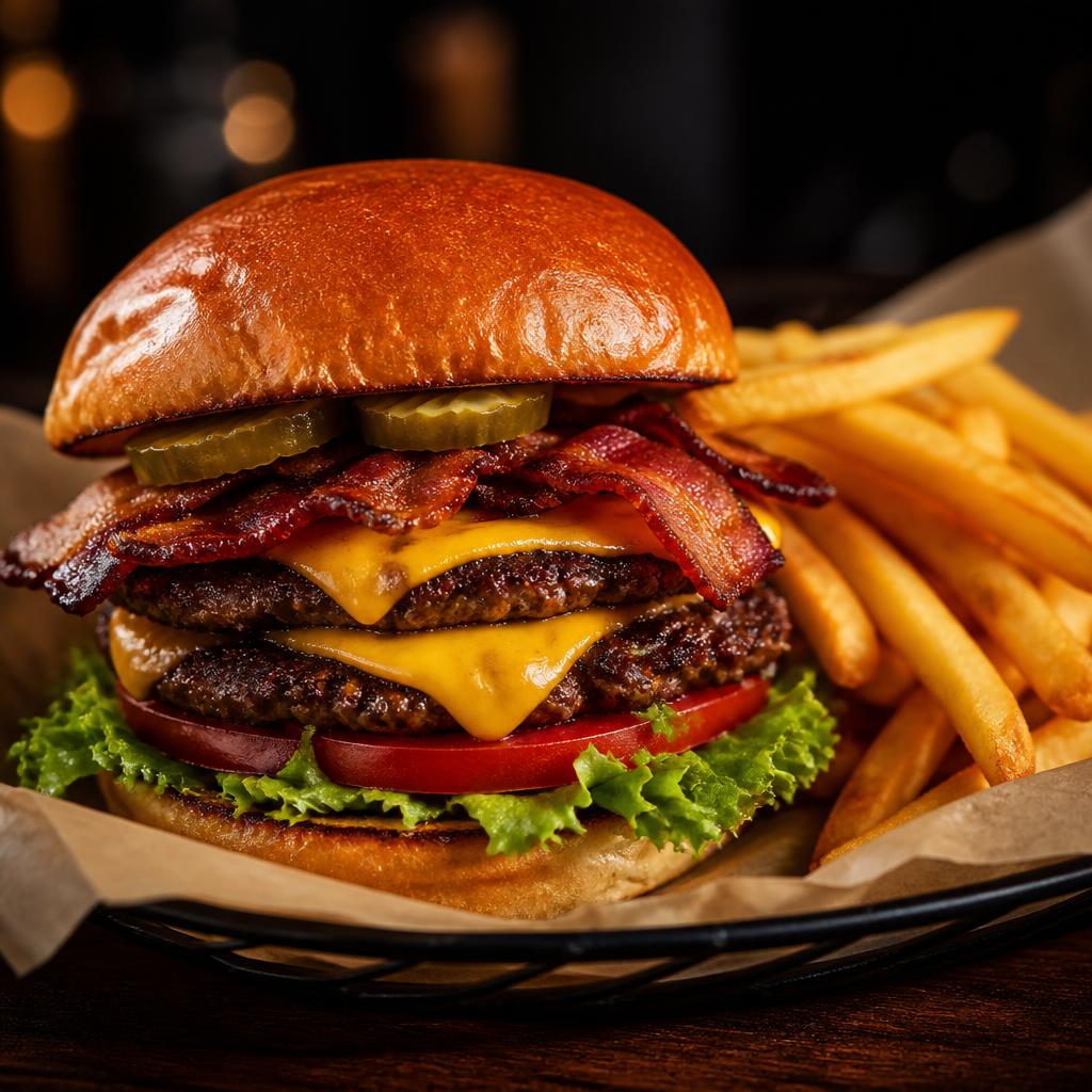 Big Smash Co. double burger and fries